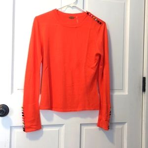 Pride sweater rainbow button detail orange L